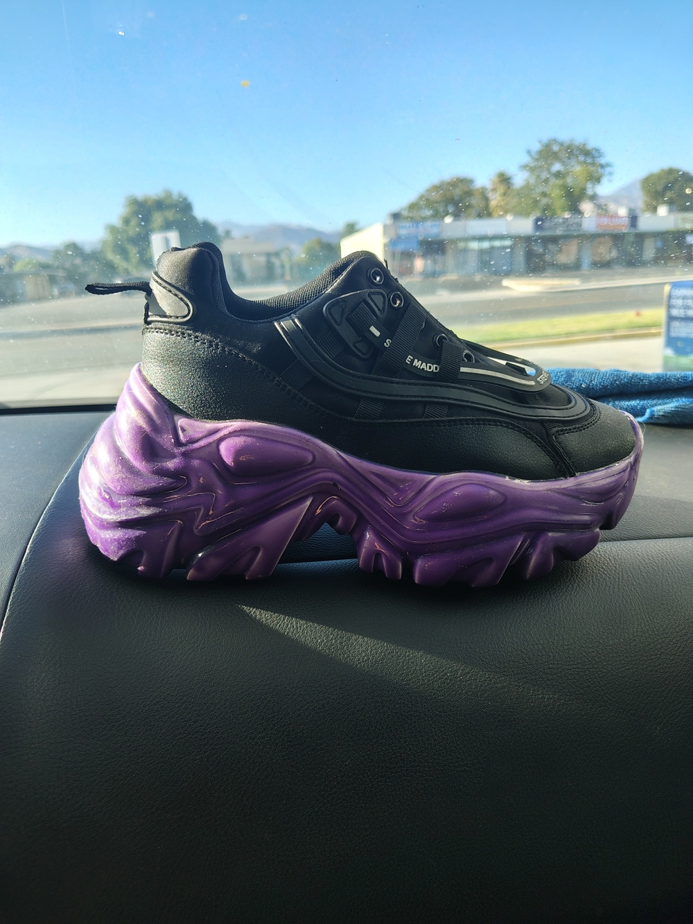 Steve Madden Revel Women's Athletic Platform Sneaker Black/Purple